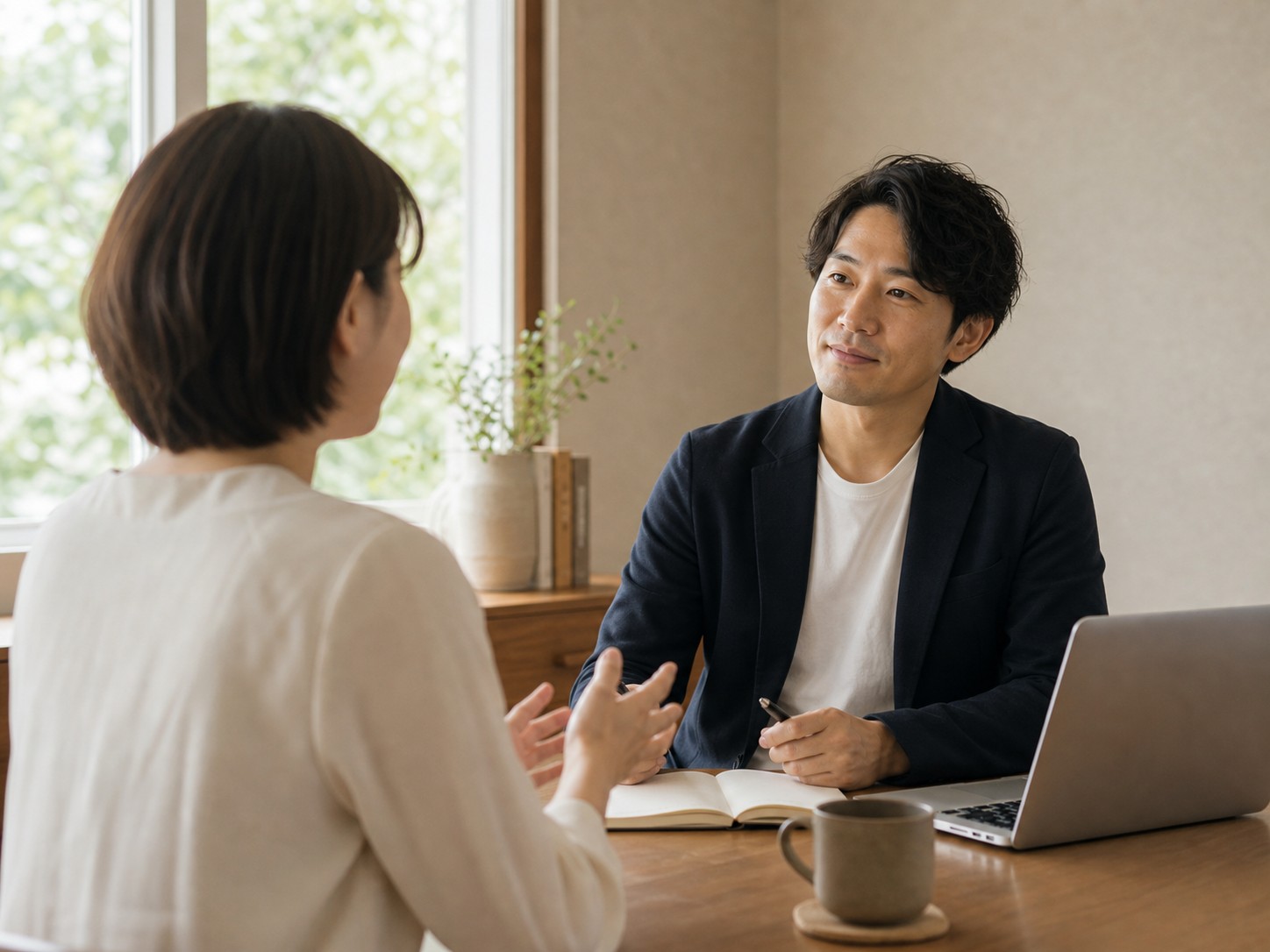 否定せずに話を聞く様子