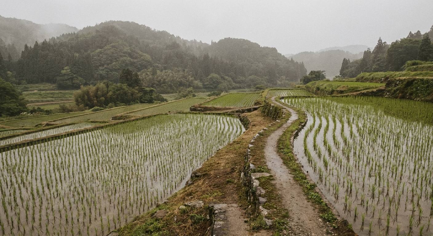棚田と里山の風景